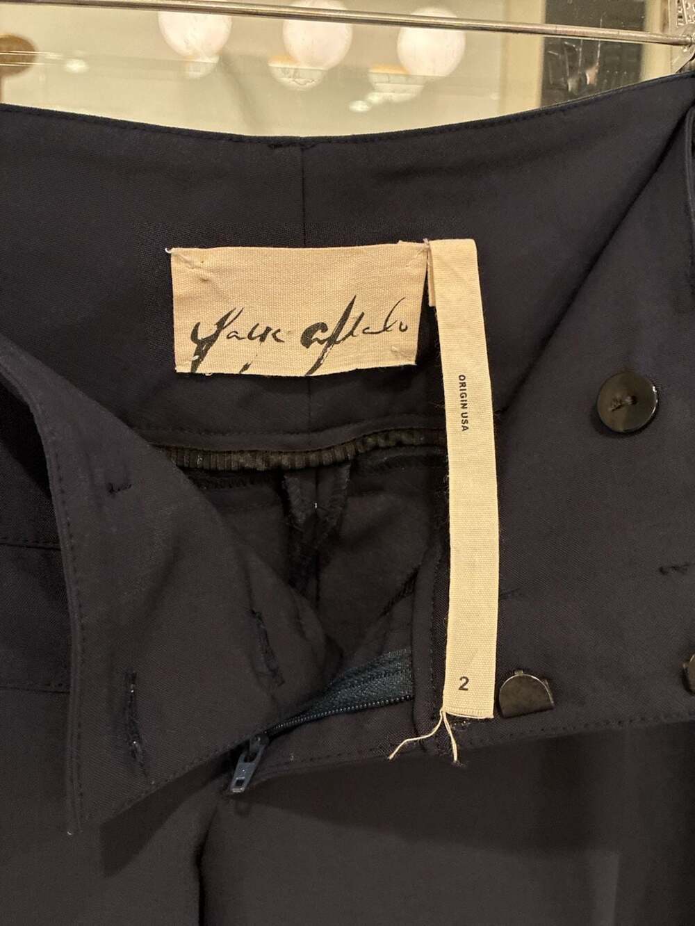Boutique wide band Navy slacks Made in the USA Size 2